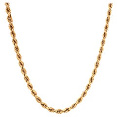 Vintage Italian 18 Karat Gold Rope Chain