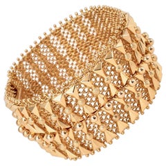 Vintage Italian 18 Karat Yellow Gold Mesh Bracelet, 1950s