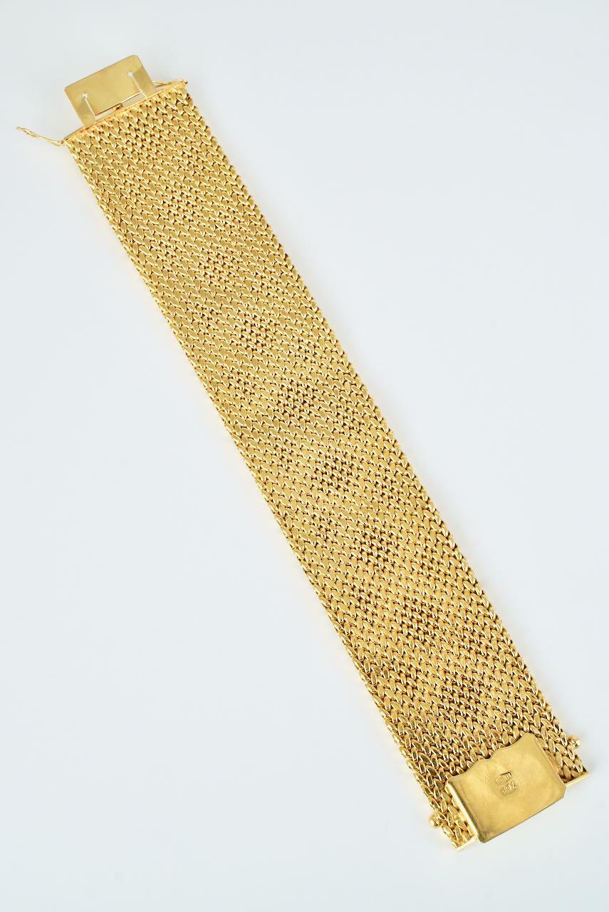Italienisches Retro- Mesh-Armband aus 18 Karat Gelbgold, 1960er Jahre im Zustand „Gut“ in Sydney, NSW