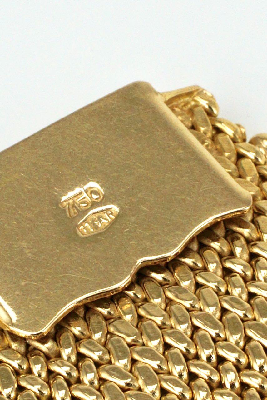 Italienisches Retro- Mesh-Armband aus 18 Karat Gelbgold, 1960er Jahre 2