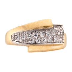 Vintage Italian 18k Diamond Half Band