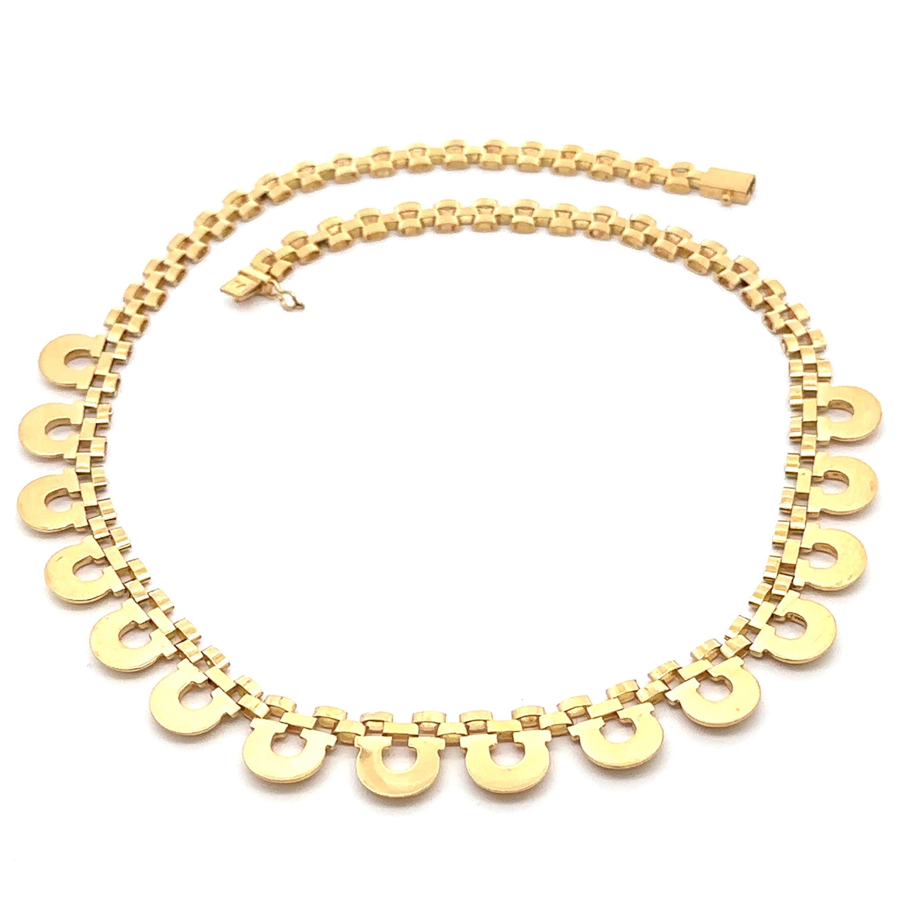 Donna Collana A Link con pantera in oro 18k vintage da 17