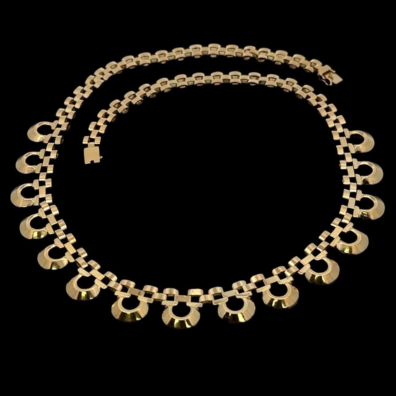 Collana A Link con pantera in oro 18k vintage da 17