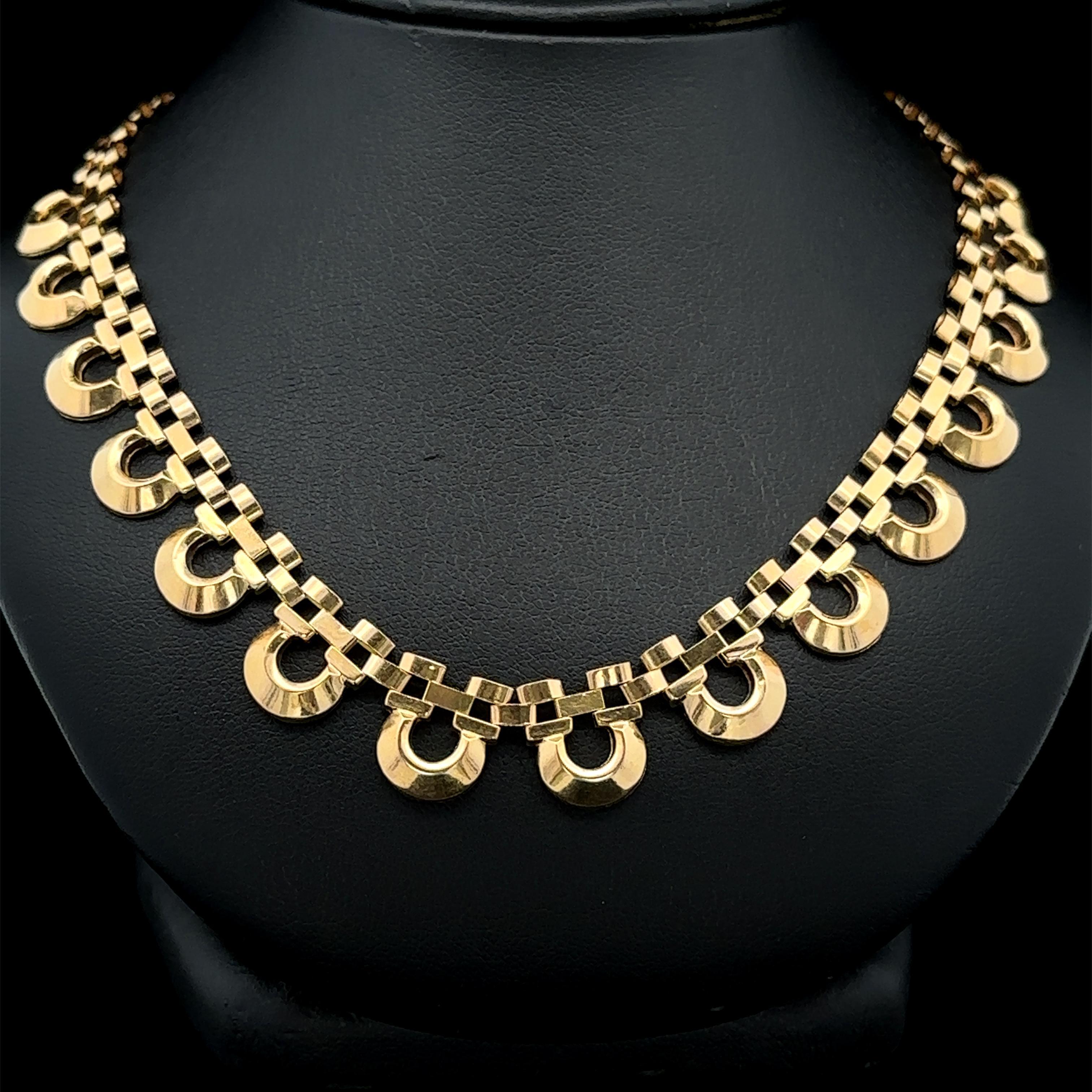 Collana A Link con pantera in oro 18k vintage da 17