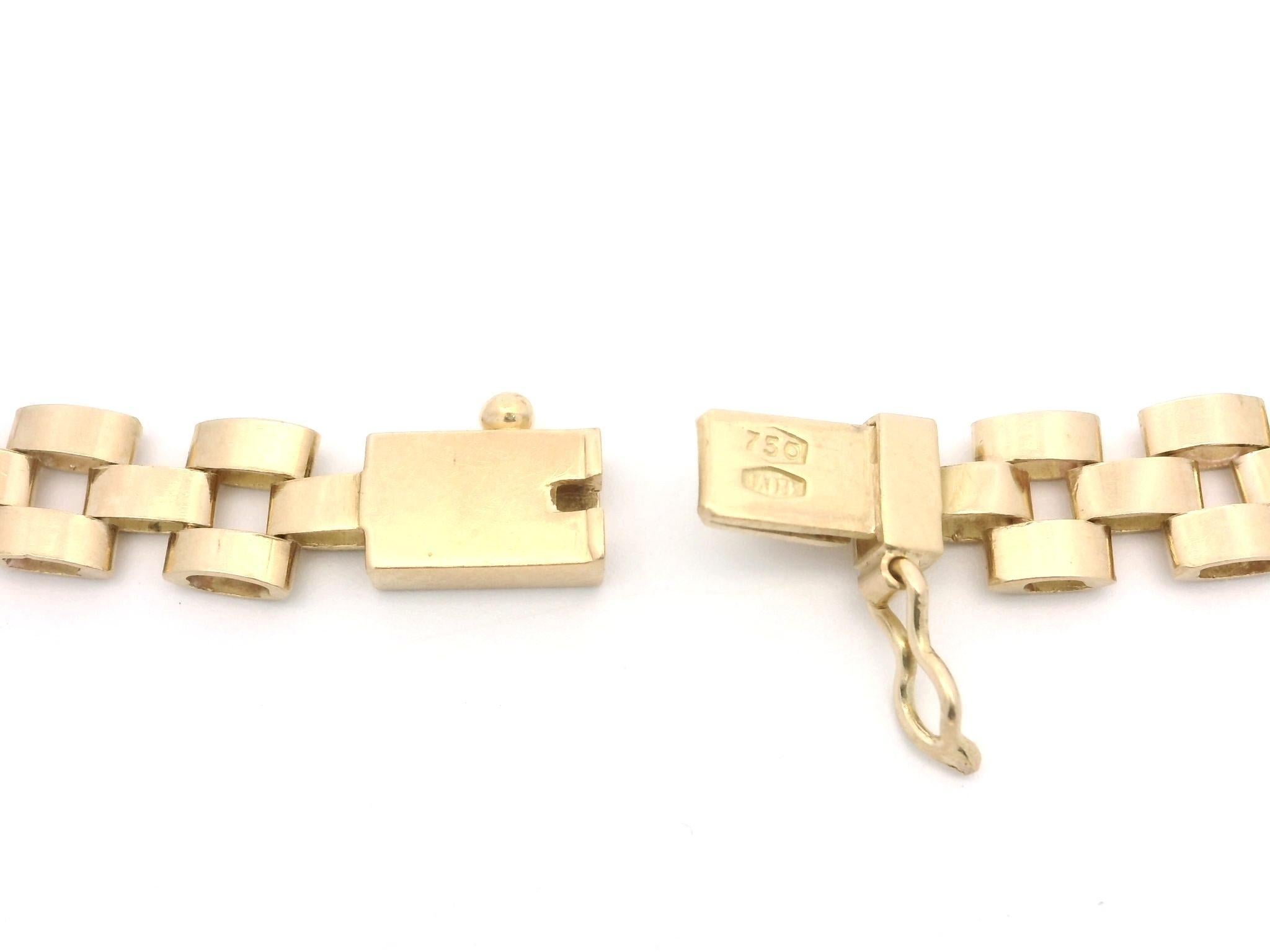 Collana A Link con pantera in oro 18k vintage da 17