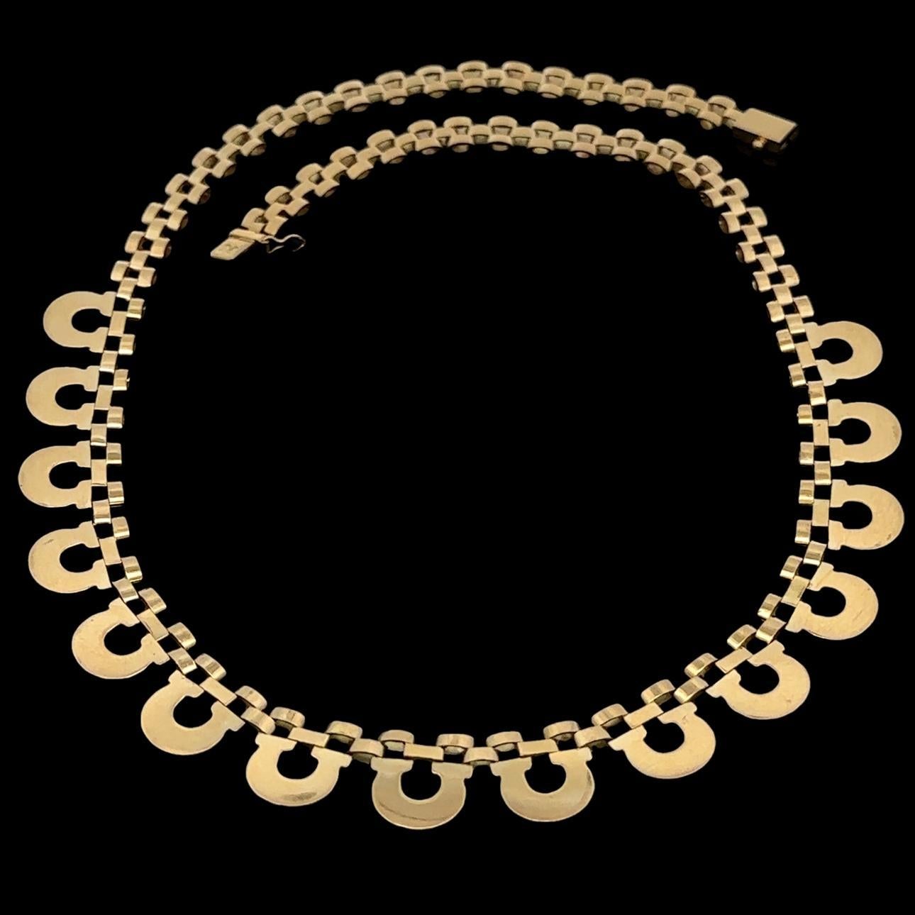 Collana A Link con pantera in oro 18k vintage da 17