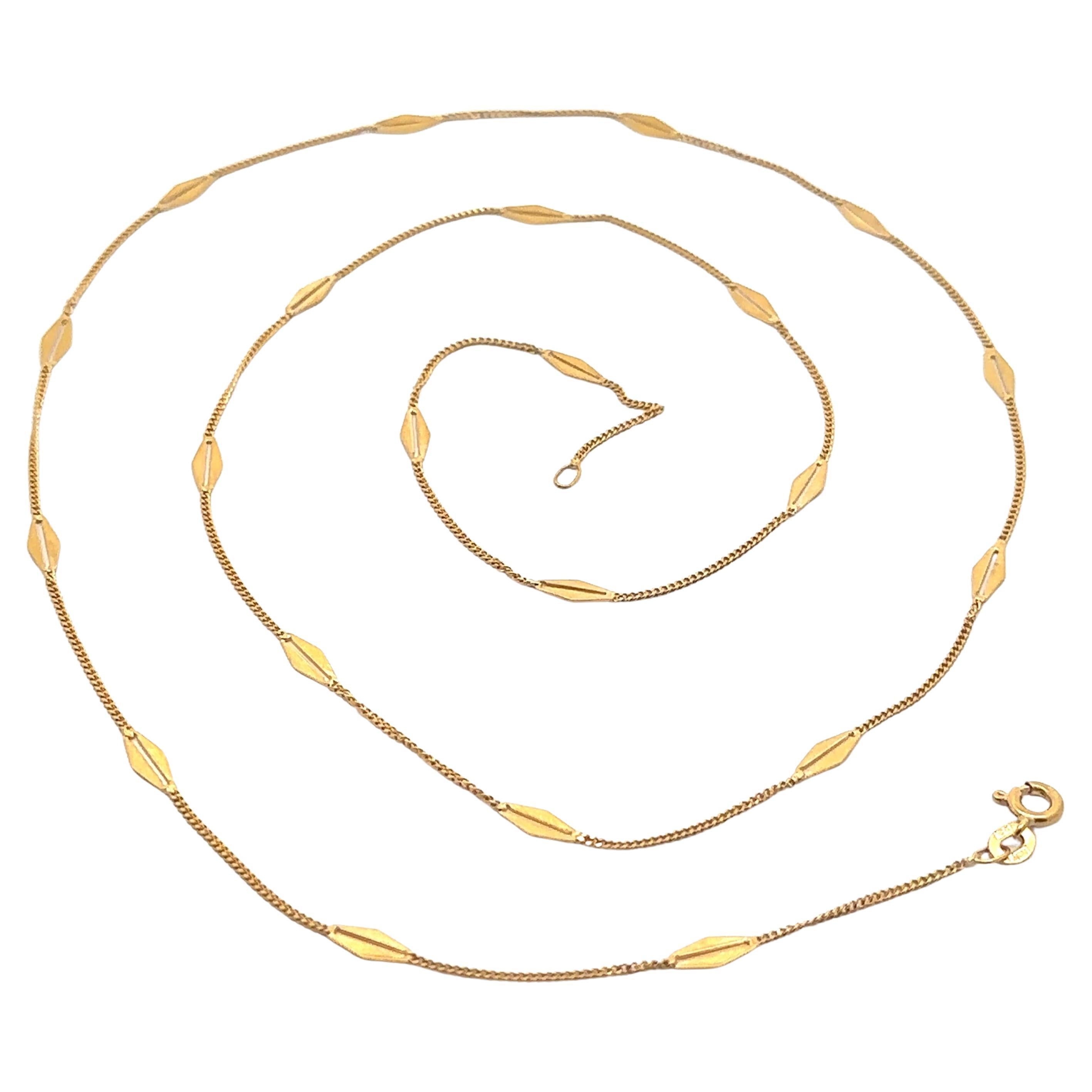 Vintage By in oro 18k 30" lucido con stazione piatta e lunga Catena A Link per il marciapiede