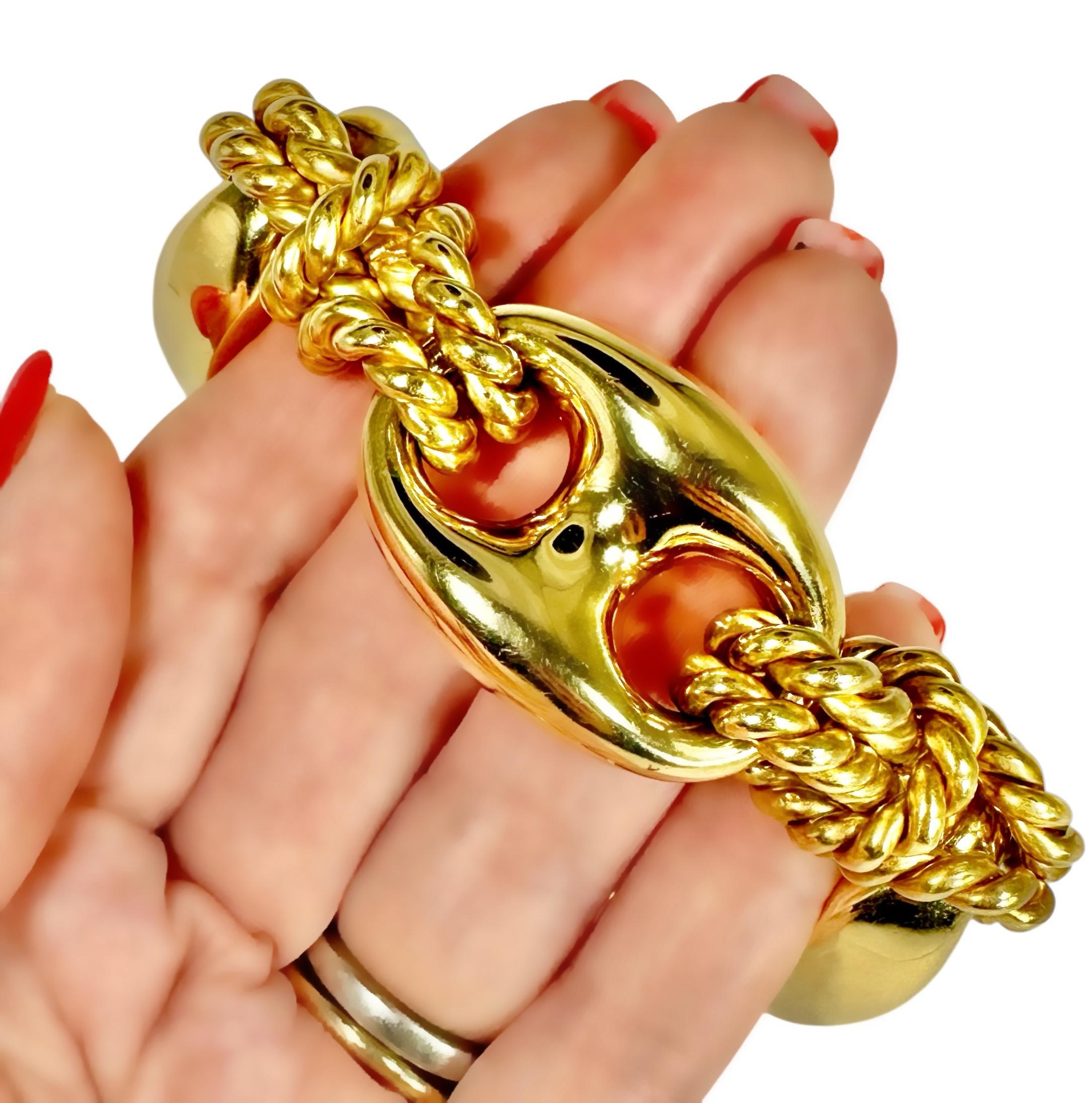 Bracciale d'epoca in oro 18 carati con alternanza di Marin e nodi nautici in vendita 6