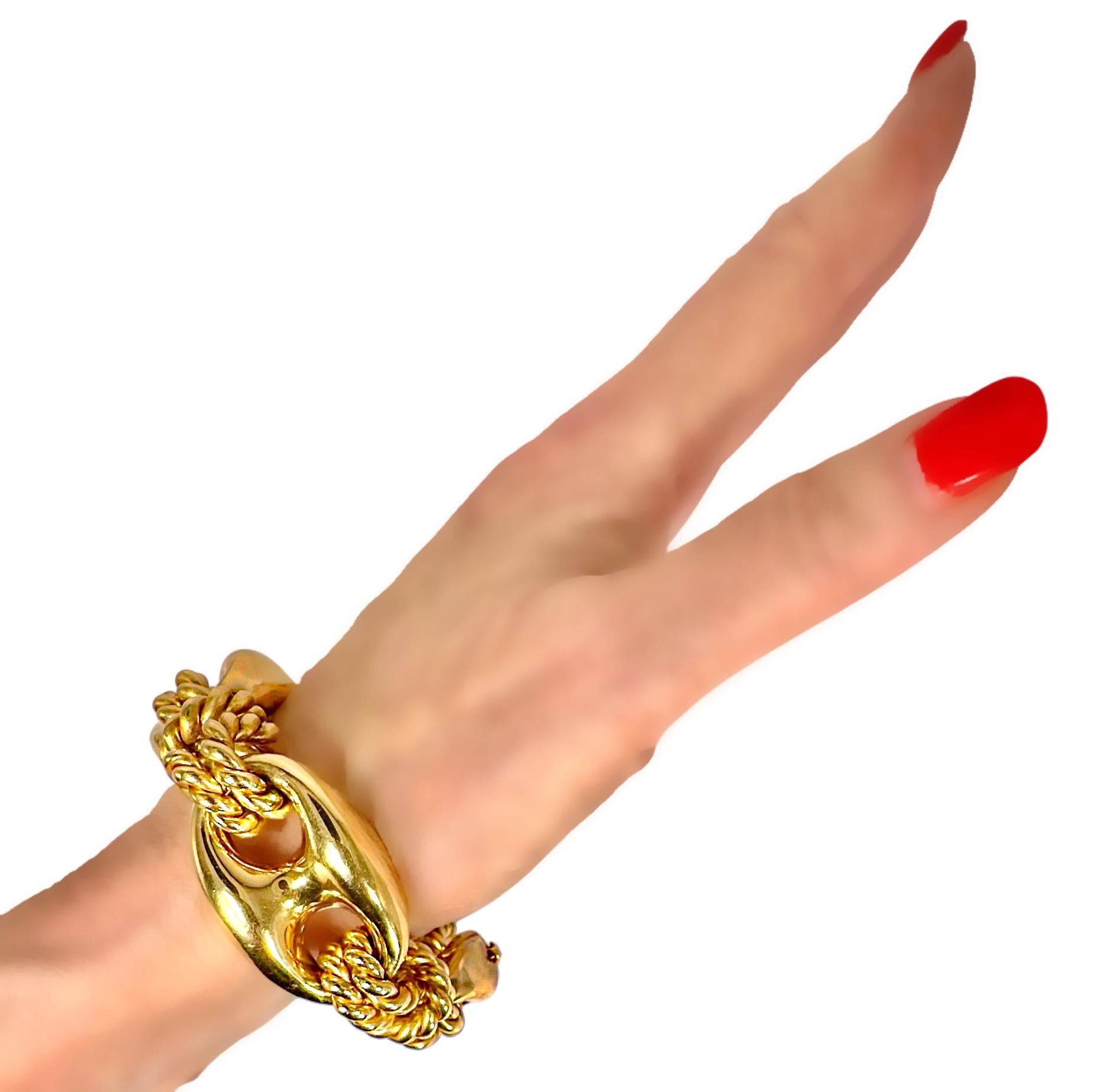 Bracciale d'epoca in oro 18 carati con alternanza di Marin e nodi nautici in vendita 9