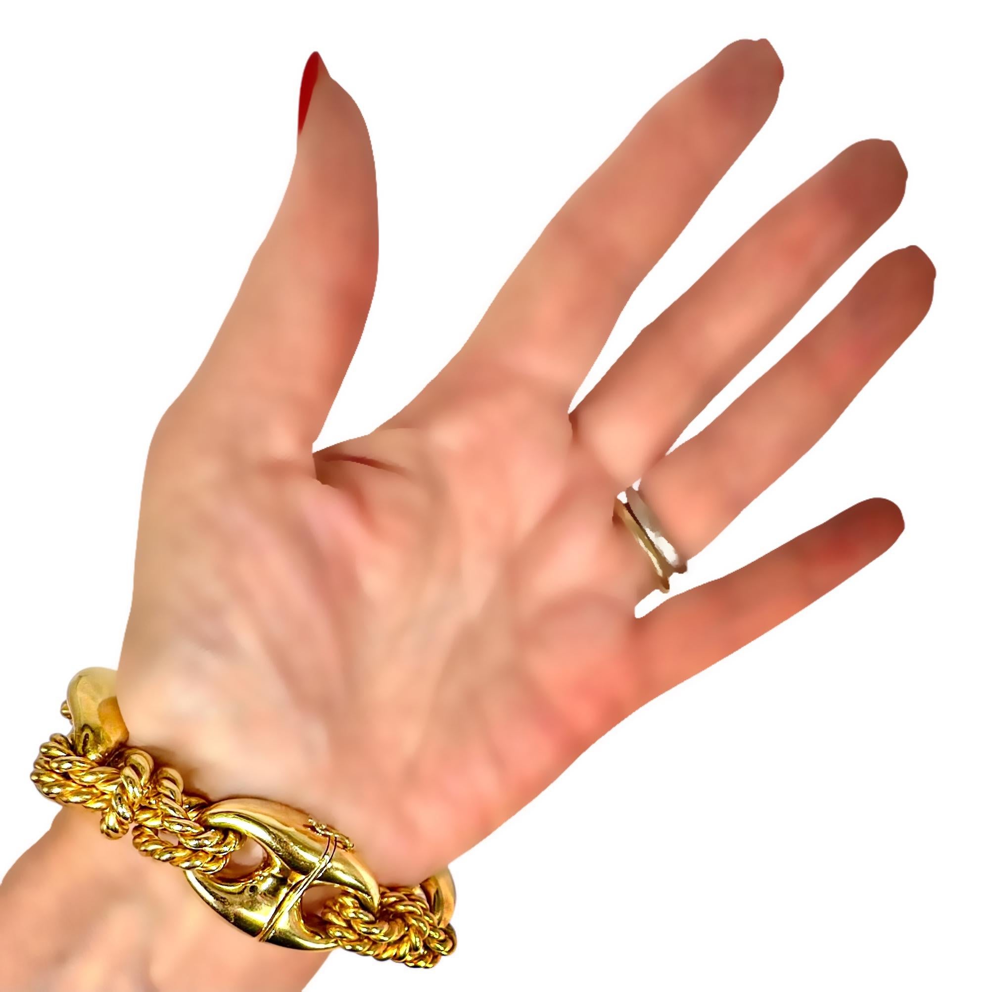 Bracciale d'epoca in oro 18 carati con alternanza di Marin e nodi nautici in vendita 10