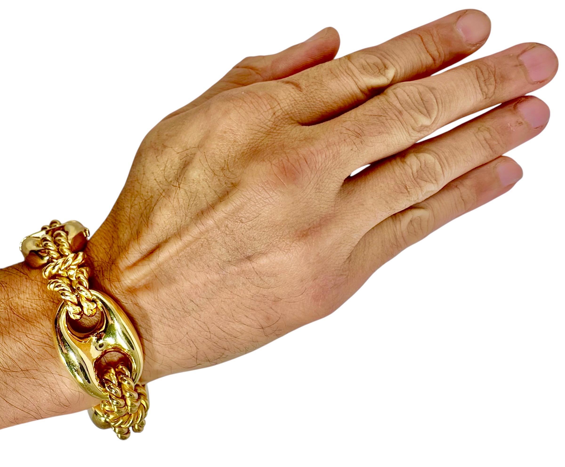 Bracciale d'epoca in oro 18 carati con alternanza di Marin e nodi nautici in vendita 11