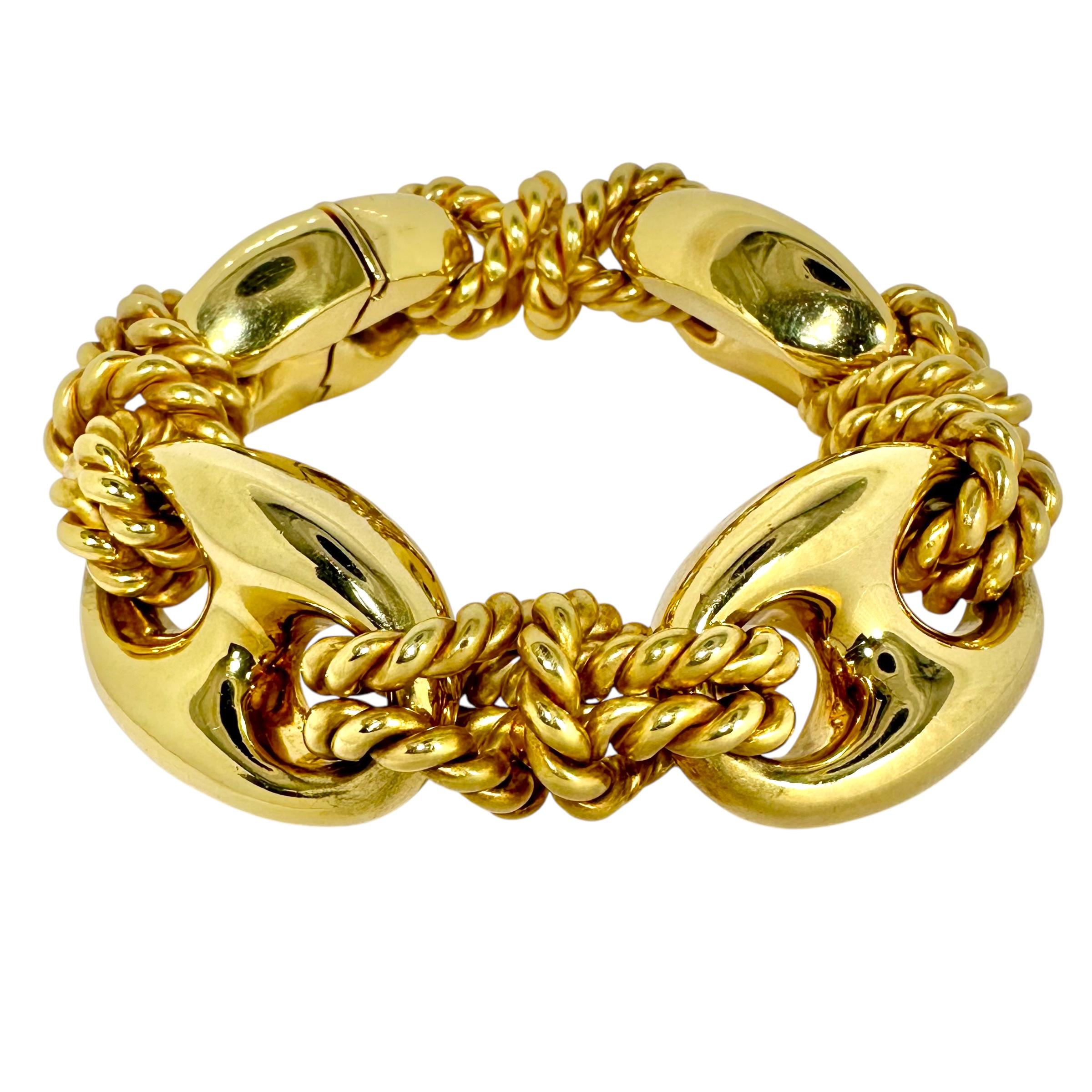 Bracciale d'epoca in oro 18 carati con alternanza di Marin e nodi nautici In condizioni buone in vendita a Palm Beach, FL