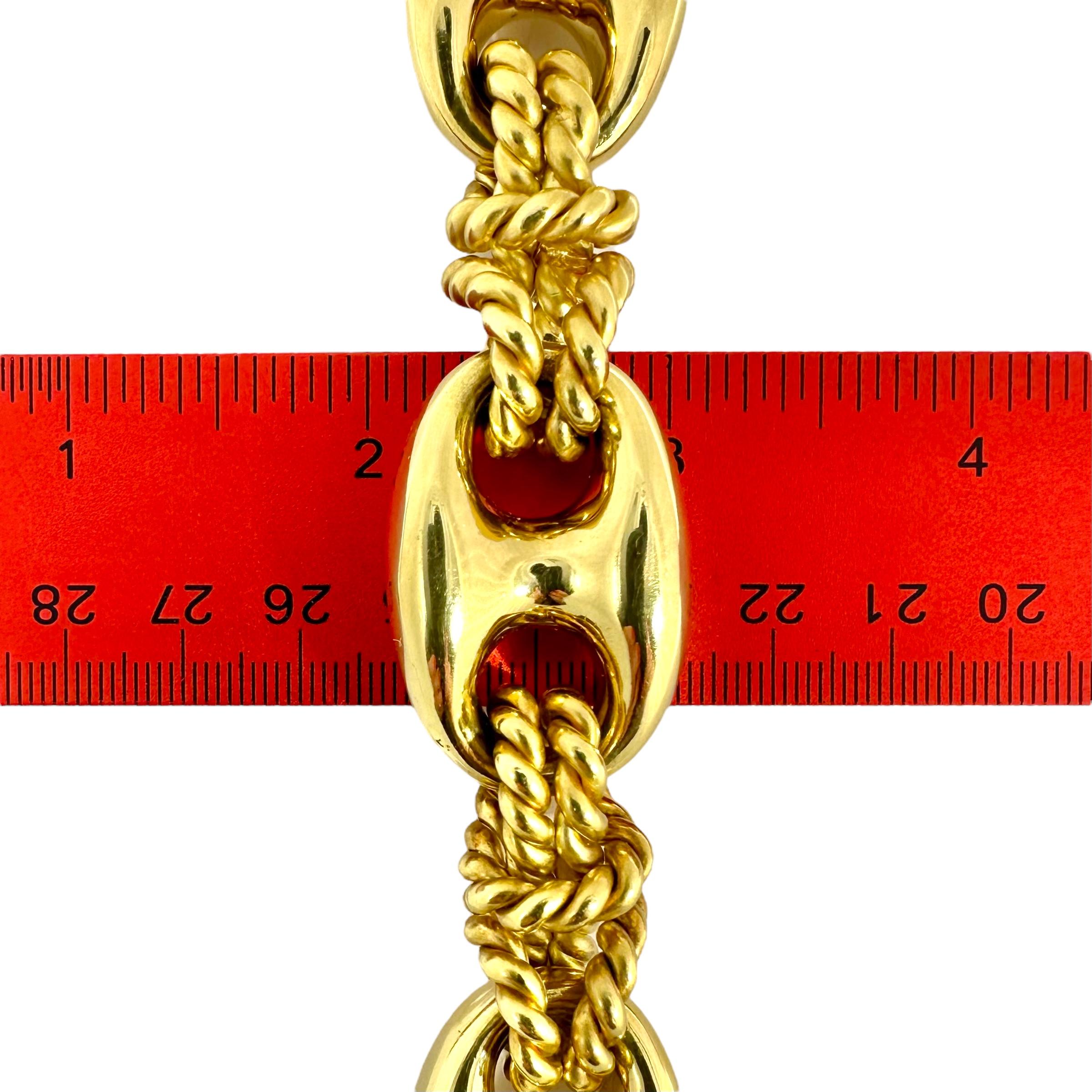 Bracciale d'epoca in oro 18 carati con alternanza di Marin e nodi nautici in vendita 3