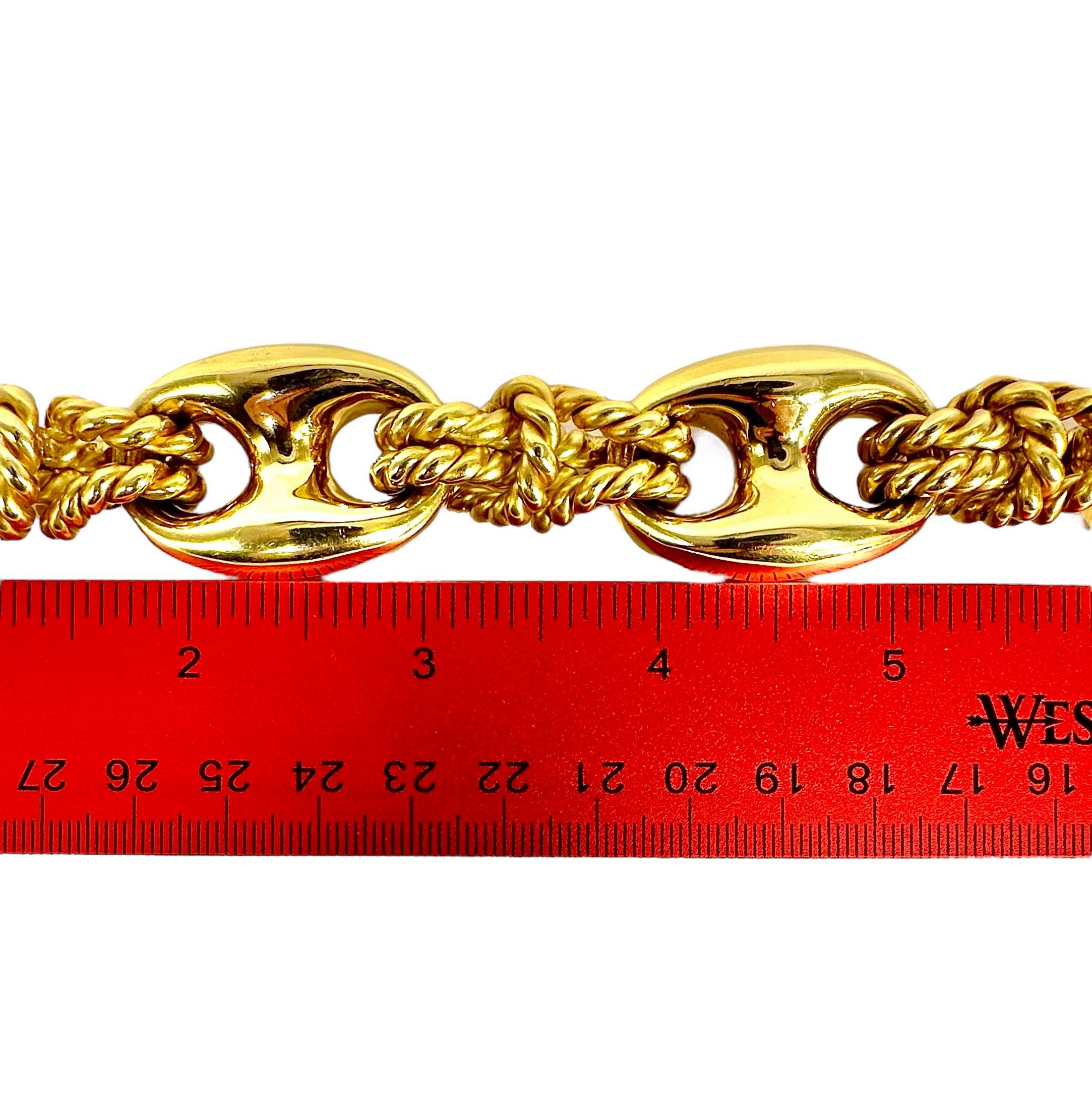 Bracciale d'epoca in oro 18 carati con alternanza di Marin e nodi nautici in vendita 4
