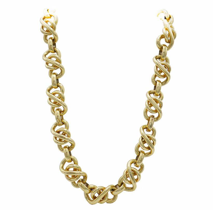 Vintage Weingrill Halskette Armband 18k Gold Kette austauschbar Italien im Zustand „Hervorragend“ in Beverly Hills, CA