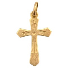 Pendentif croix vintage en or 18K italien