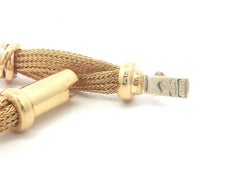 Vintage Italian 18k Gold EB Braided Mesh Link w/ Rolling Ring Sections Bracelet