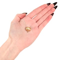 Vintage Italian 18K Gold Figural Wine Barrel Charm for a Bracelet