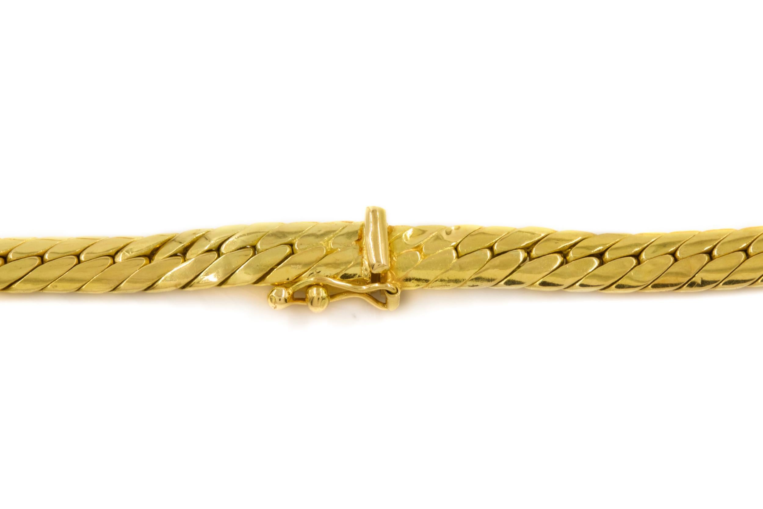 Vintage Italian 18k Gold Flexible-Link Necklace w/ Teardrop Pendant 2