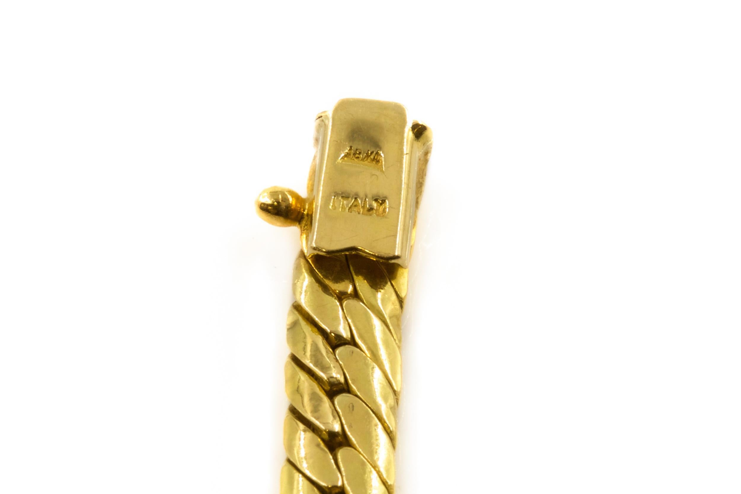 Vintage Italian 18k Gold Flexible-Link Necklace w/ Teardrop Pendant 3