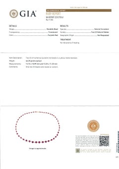 Vintage Italian 18k Gold Gia Graduated Rondelle No Heat Ruby 32" Long Necklace