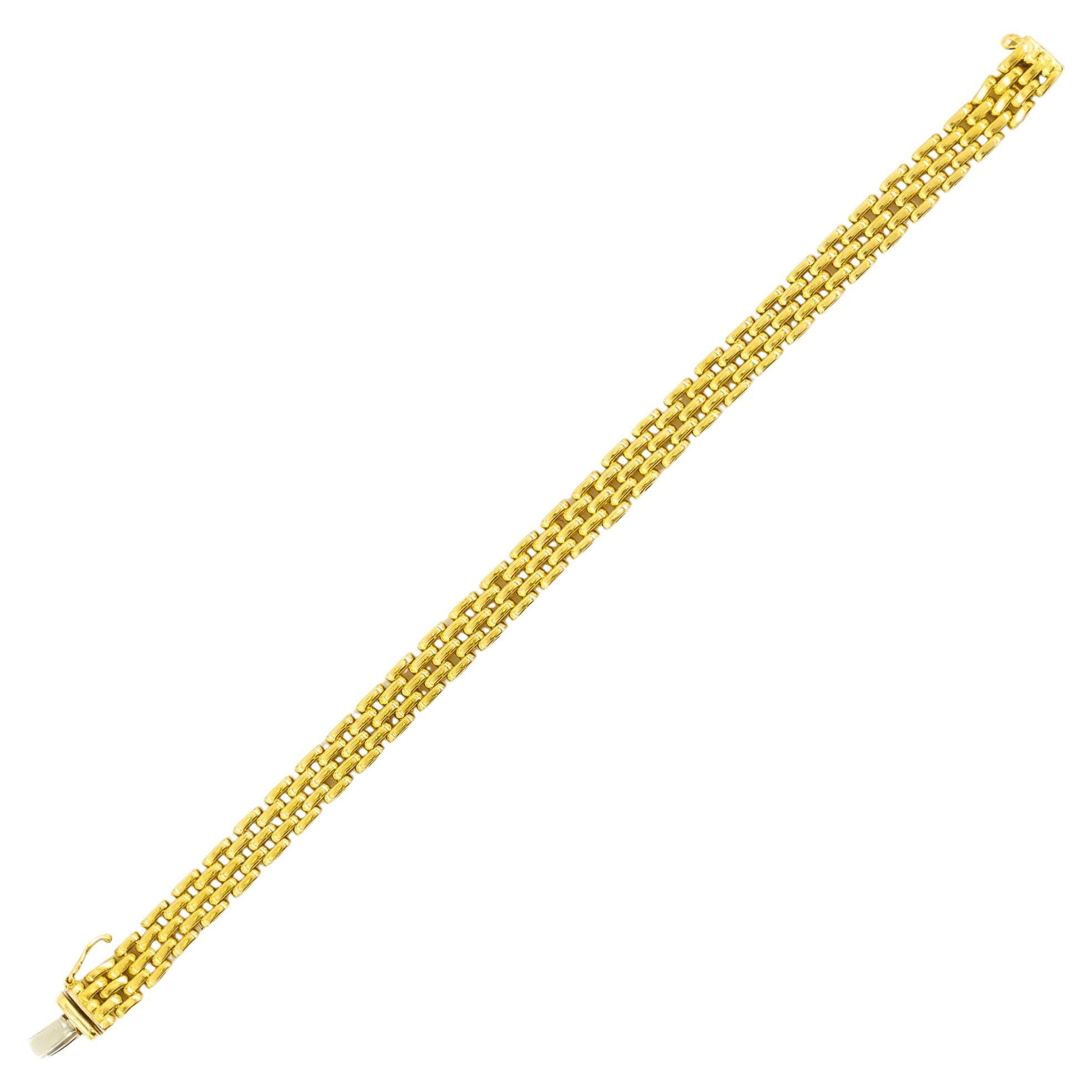 Vintage Italian 18k Gold Panther-Link Bracelet