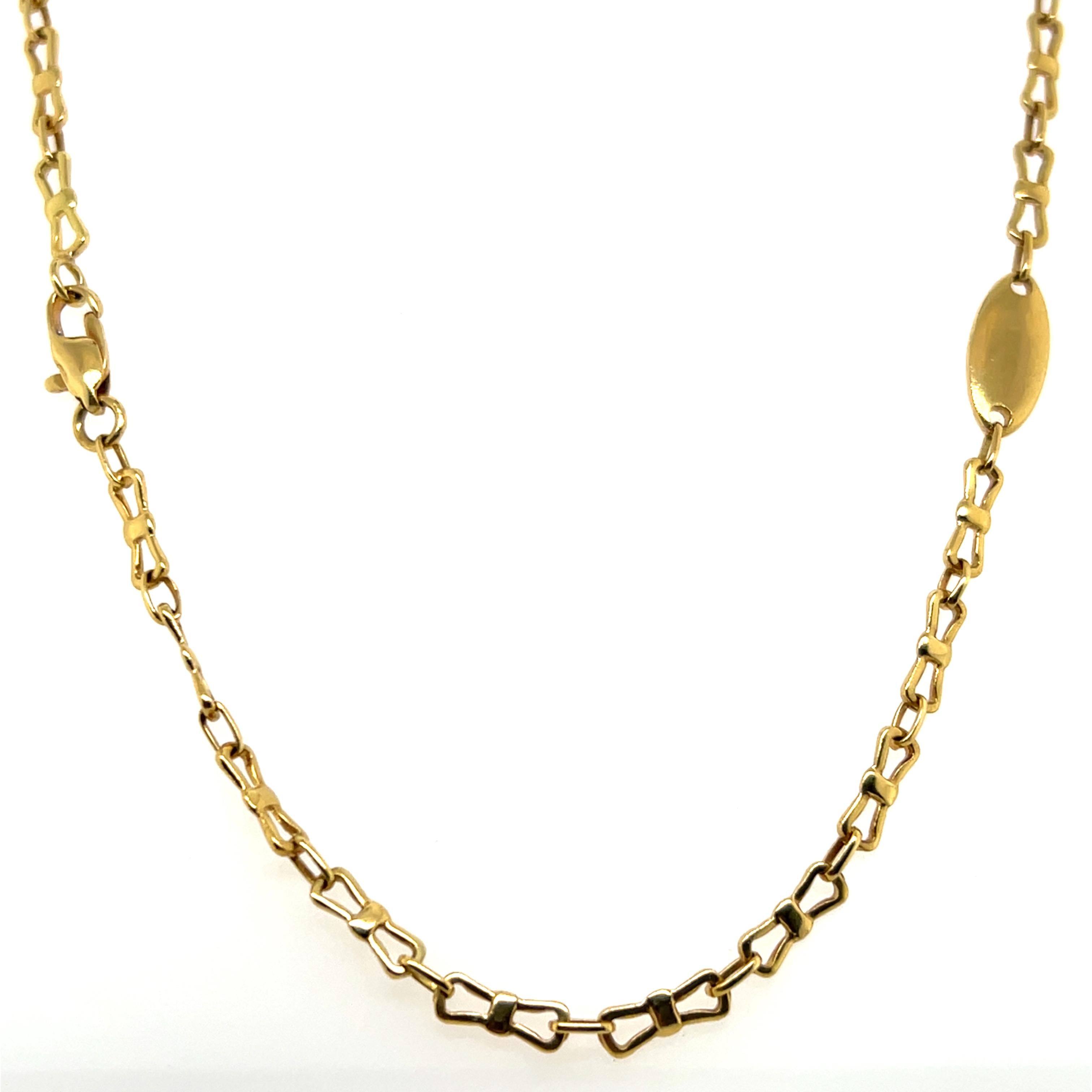 Vintage Italian 18k Yellow Gold Bowtie Link Chain Necklace (collier à maillons en or jaune) en vente 6