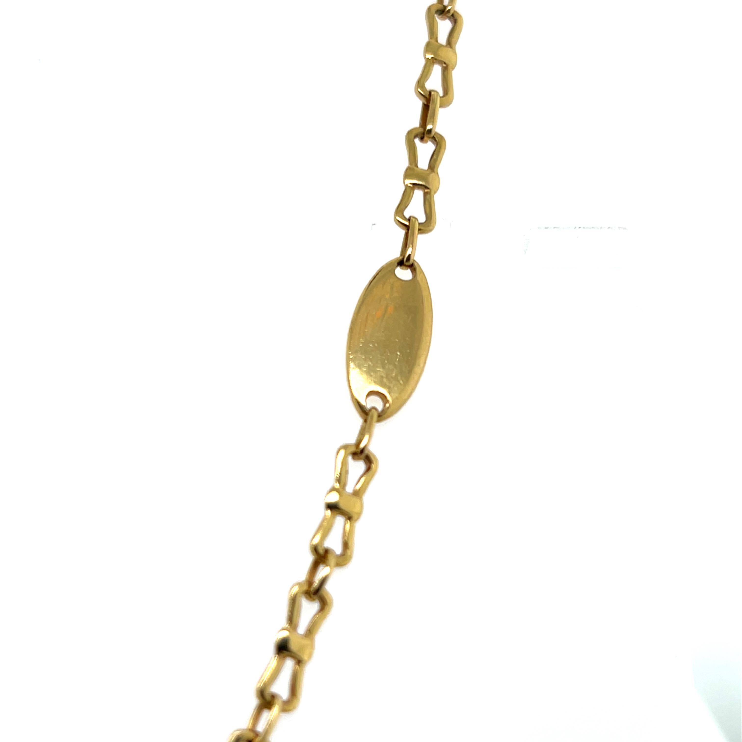 Vintage Italian 18k Yellow Gold Bowtie Link Chain Necklace (collier à maillons en or jaune) en vente 7