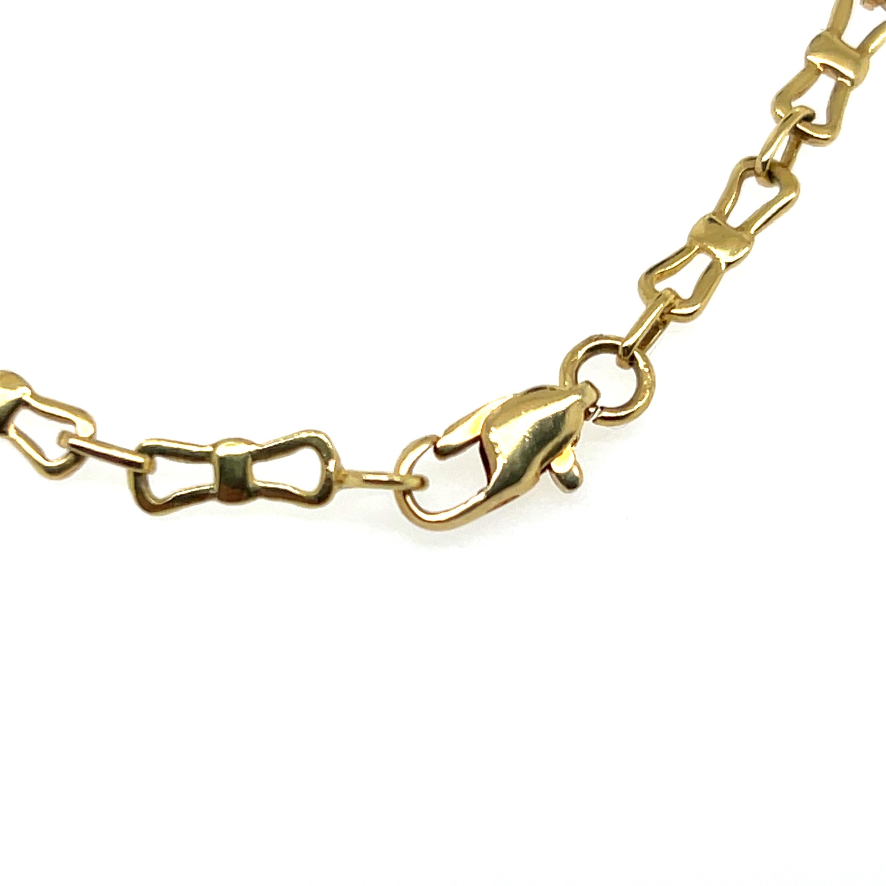 Vintage Italian 18k Yellow Gold Bowtie Link Chain Necklace (collier à maillons en or jaune) en vente 11