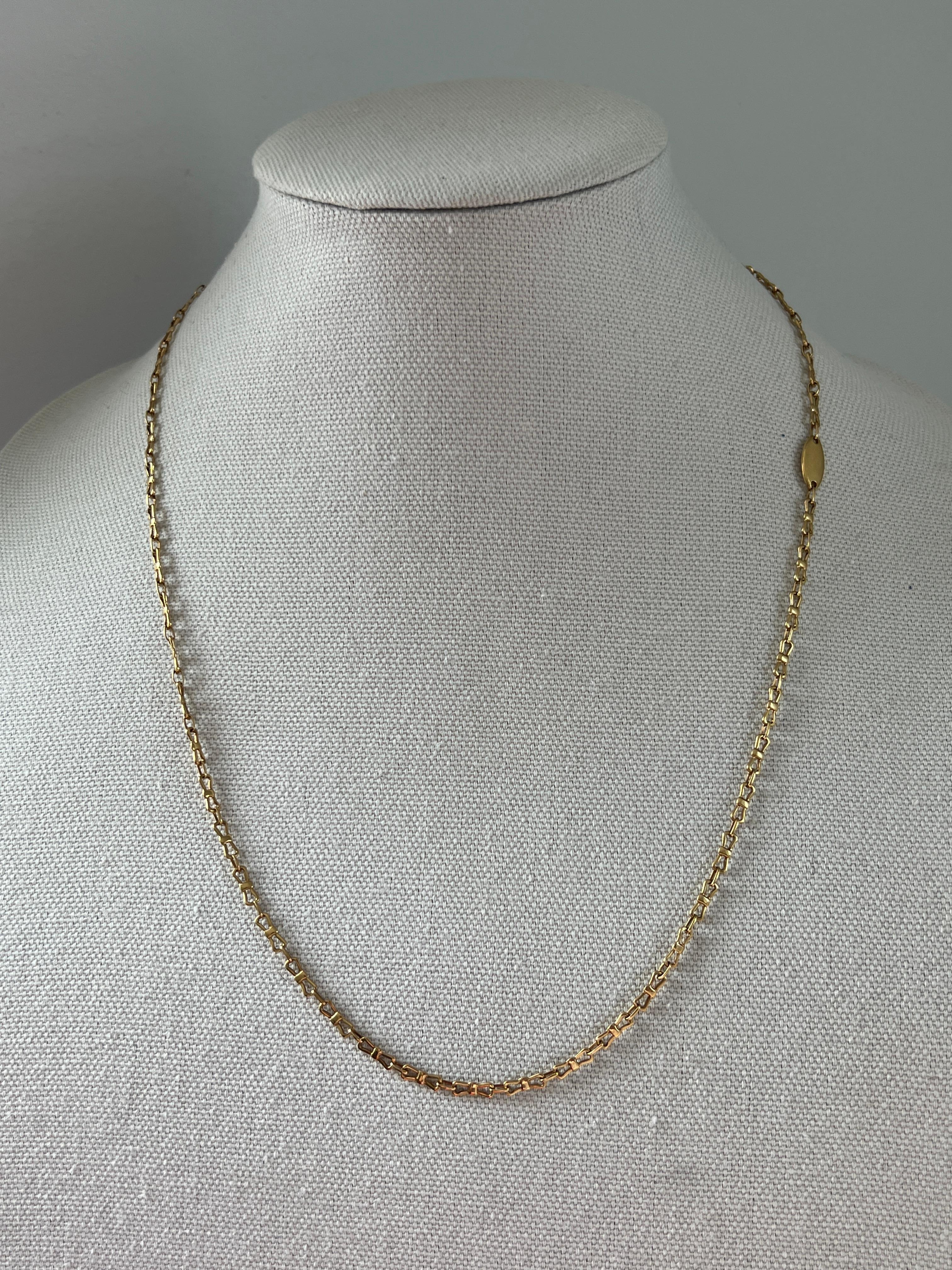 Vintage Italian 18k Yellow Gold Bowtie Link Chain Necklace (collier à maillons en or jaune) en vente 1
