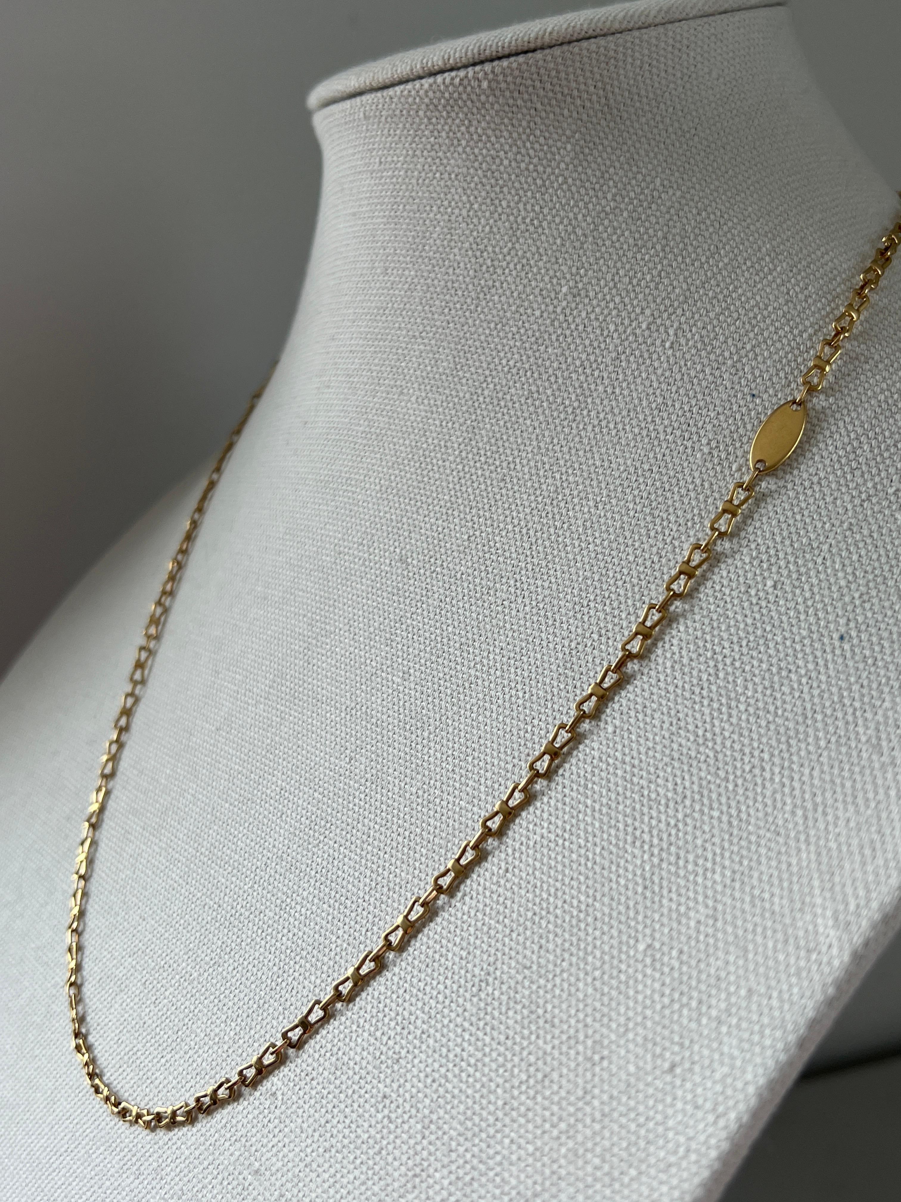 Vintage Italian 18k Yellow Gold Bowtie Link Chain Necklace (collier à maillons en or jaune) en vente 4