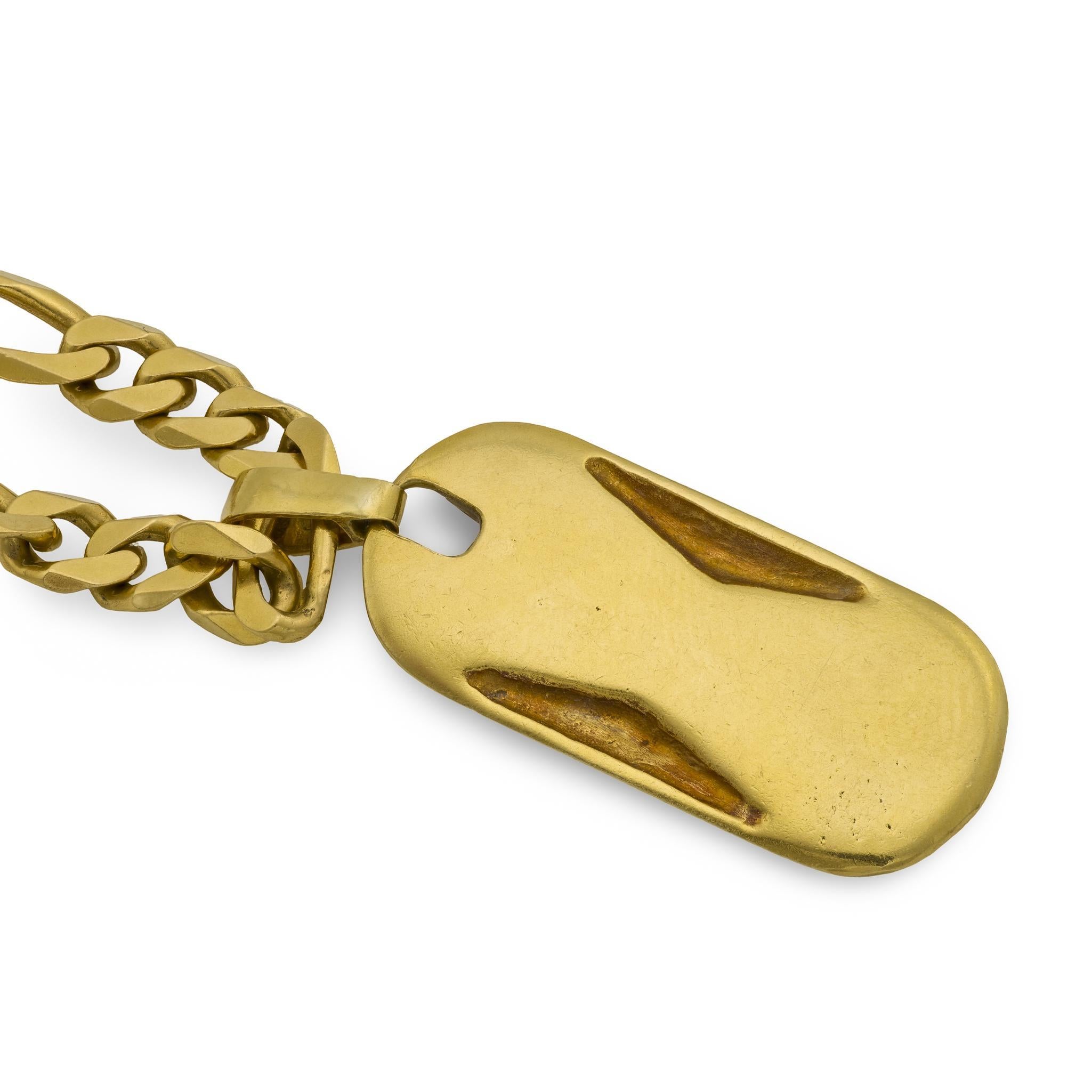 Collana con ciondolo a catena in oro giallo 18 carati Vintage By in vendita 1