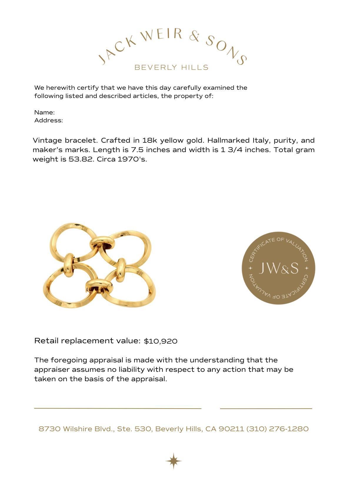 Braccialetto d'epoca in oro giallo 18 ct. in vendita 2