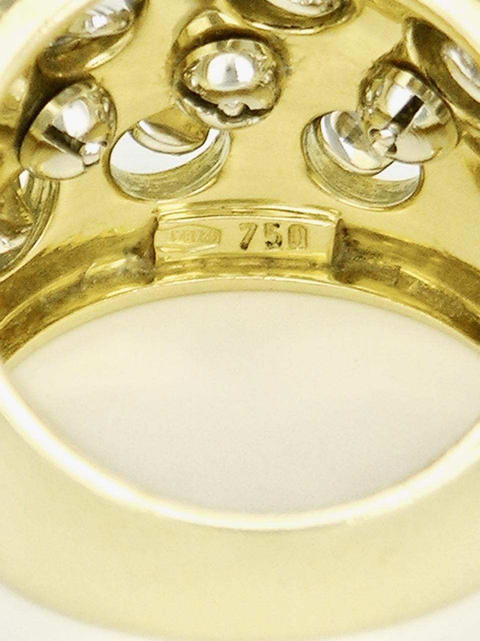 Vintage Italian 18 Karat Gold Diamond and Blue Enamel Modernist Ring, 1960s 1