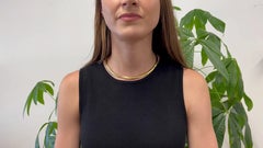 Vintage Italian 18k Yellow Gold Flat Omega Chain Choker Necklace