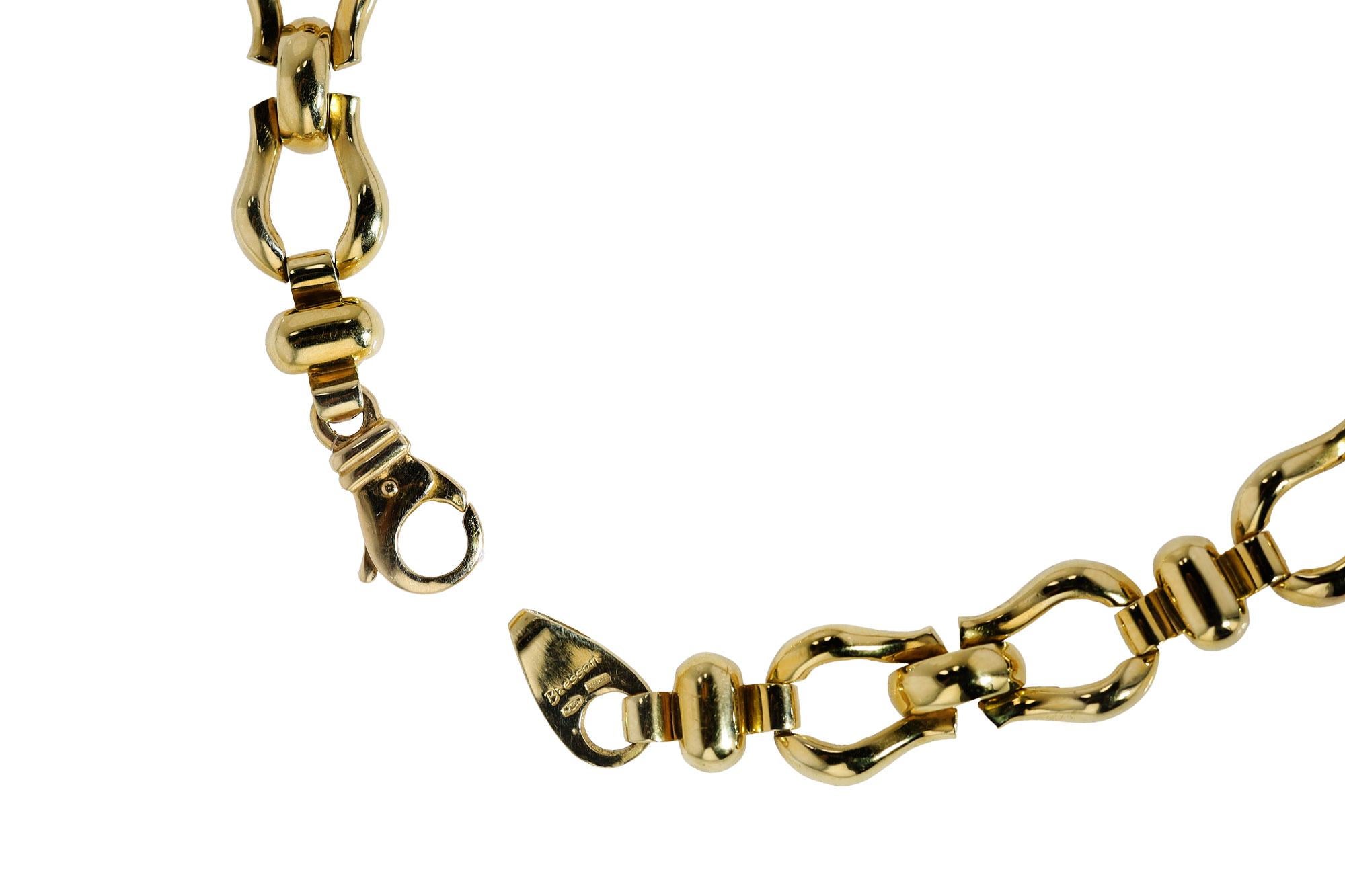 Artisan Vintage Italian 18k Yellow Gold Horsebit Equestrian Collar Necklace
