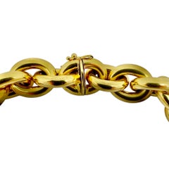 Vintage Italian Mid-Century 18K Yellow Gold Cable Link Necklace 19.5 Inches Long