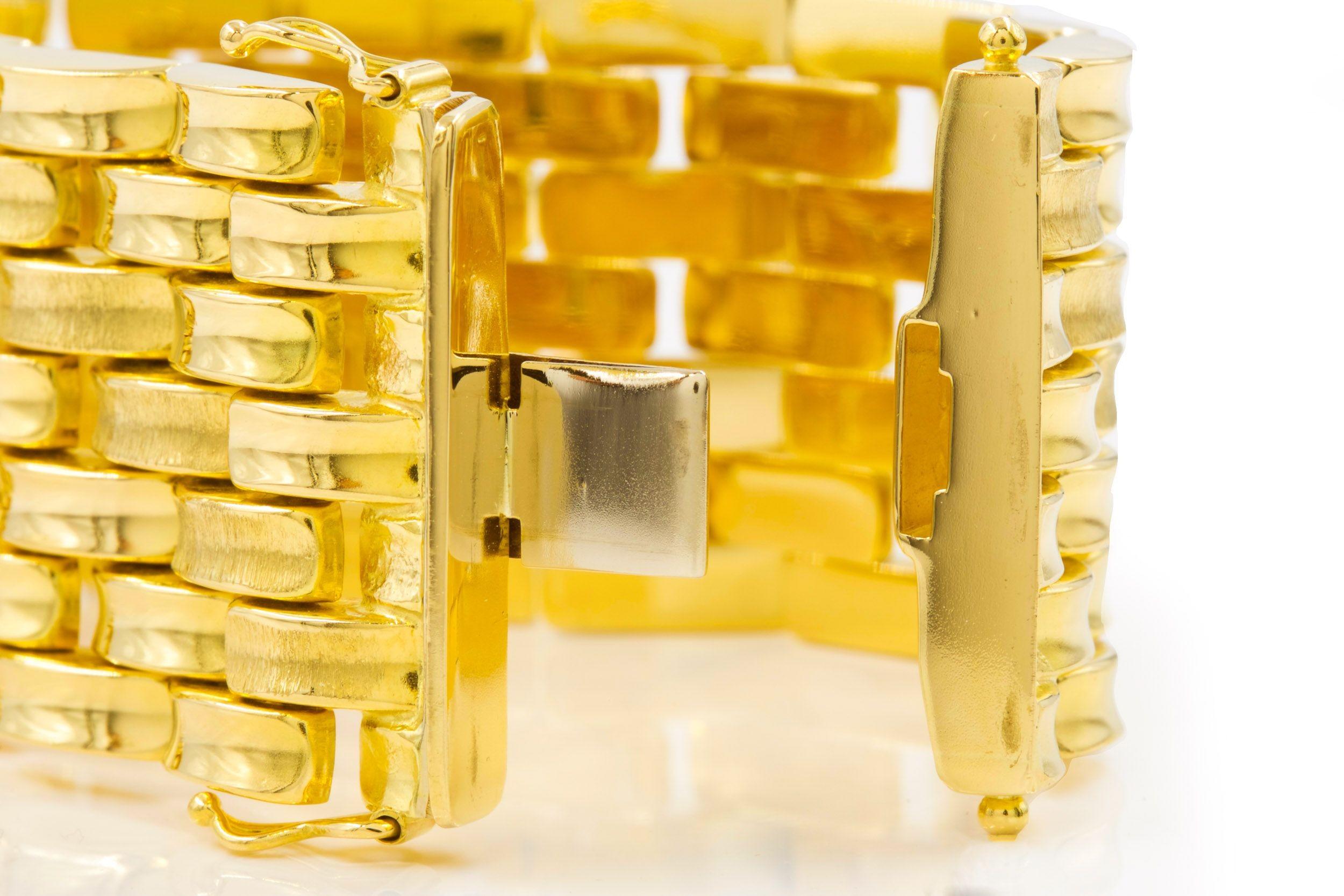 Vintage Italian 18k Yellow Gold Panther-Link Bracelet, 7