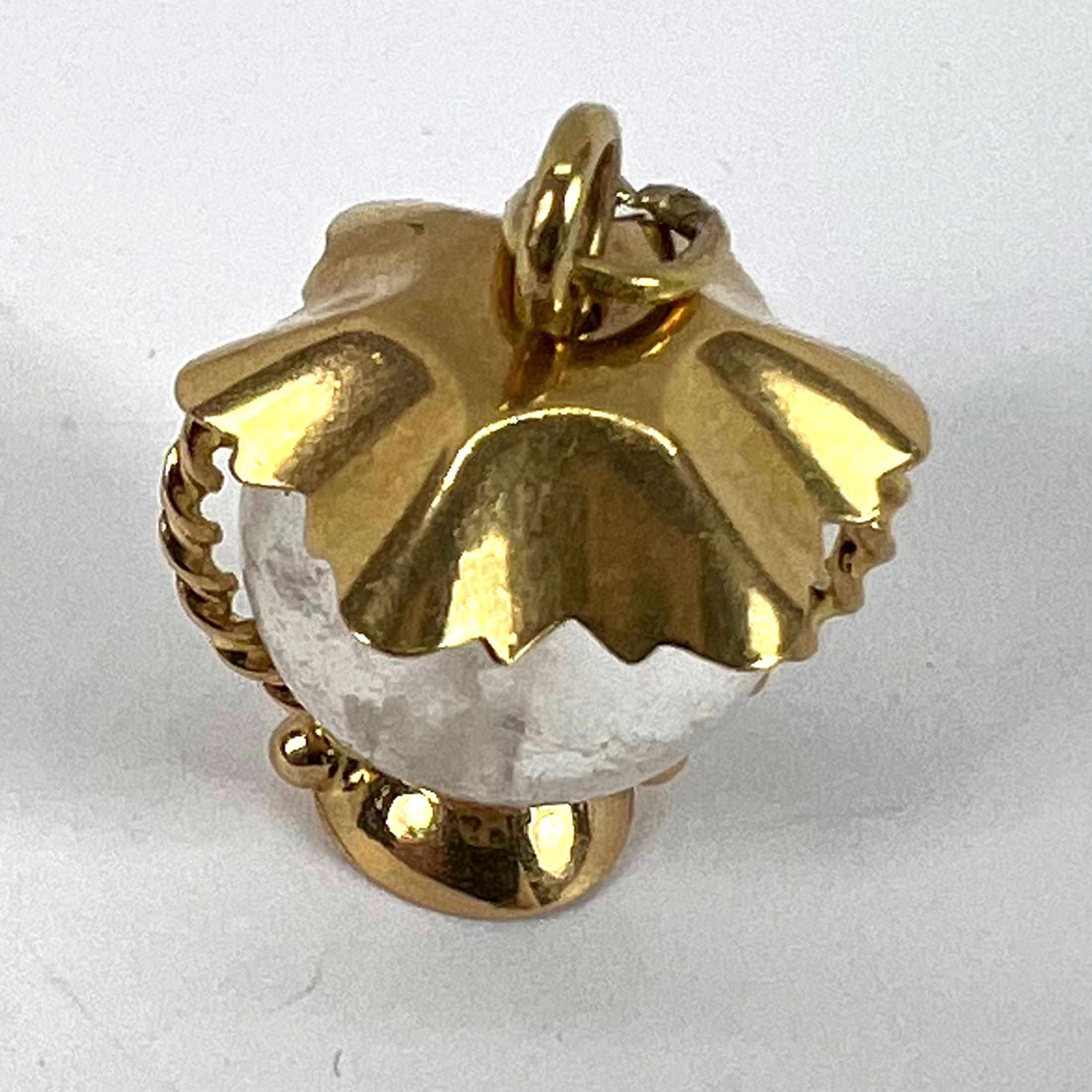 Vintage Italian 18K Gelbgold Bergkristall Quarz Sturm Laterne Charm Anhänger im Angebot 8