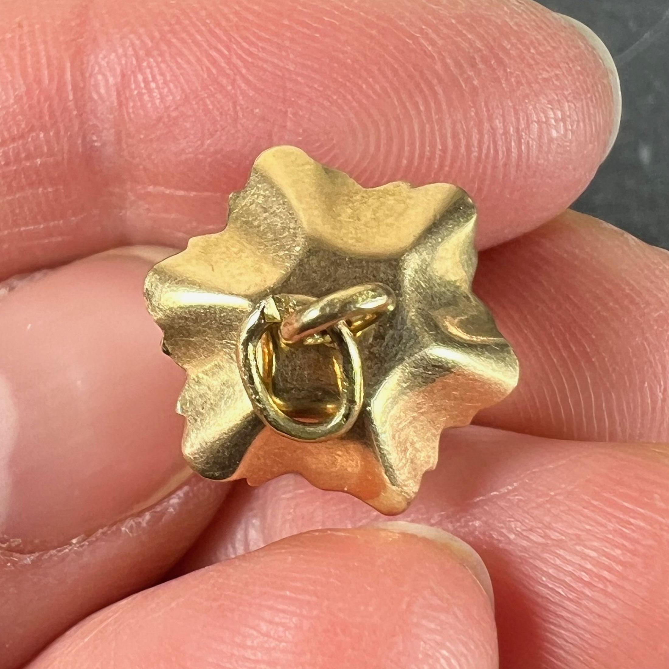 Vintage Italian 18K Gelbgold Bergkristall Quarz Sturm Laterne Charm Anhänger im Angebot 3