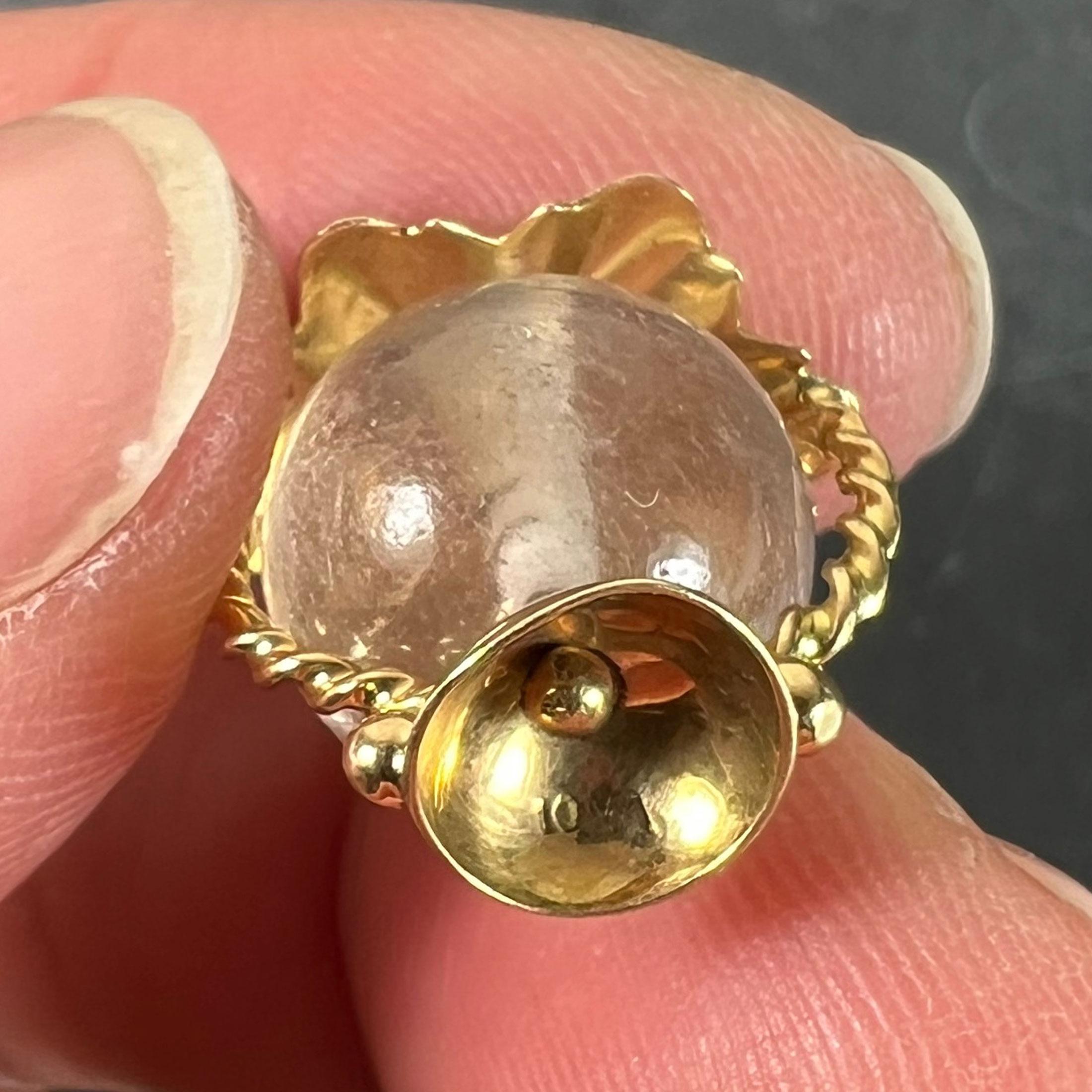 Vintage Italian 18K Gelbgold Bergkristall Quarz Sturm Laterne Charm Anhänger im Angebot 4