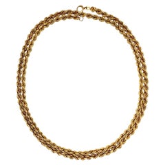Vintage Italian 18K Yellow Gold Rope Chain 32 Inches by Just over 1/8 Inch