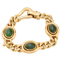 Vintage Italian 18k yellow gold tourmaline bracelet