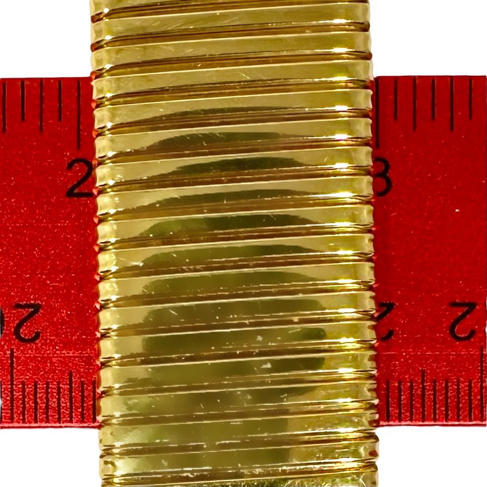 Vintage Italian 18K Yellow Gold Tubogas Bracelet - Just Under 1 Inch Wide For Sale 1