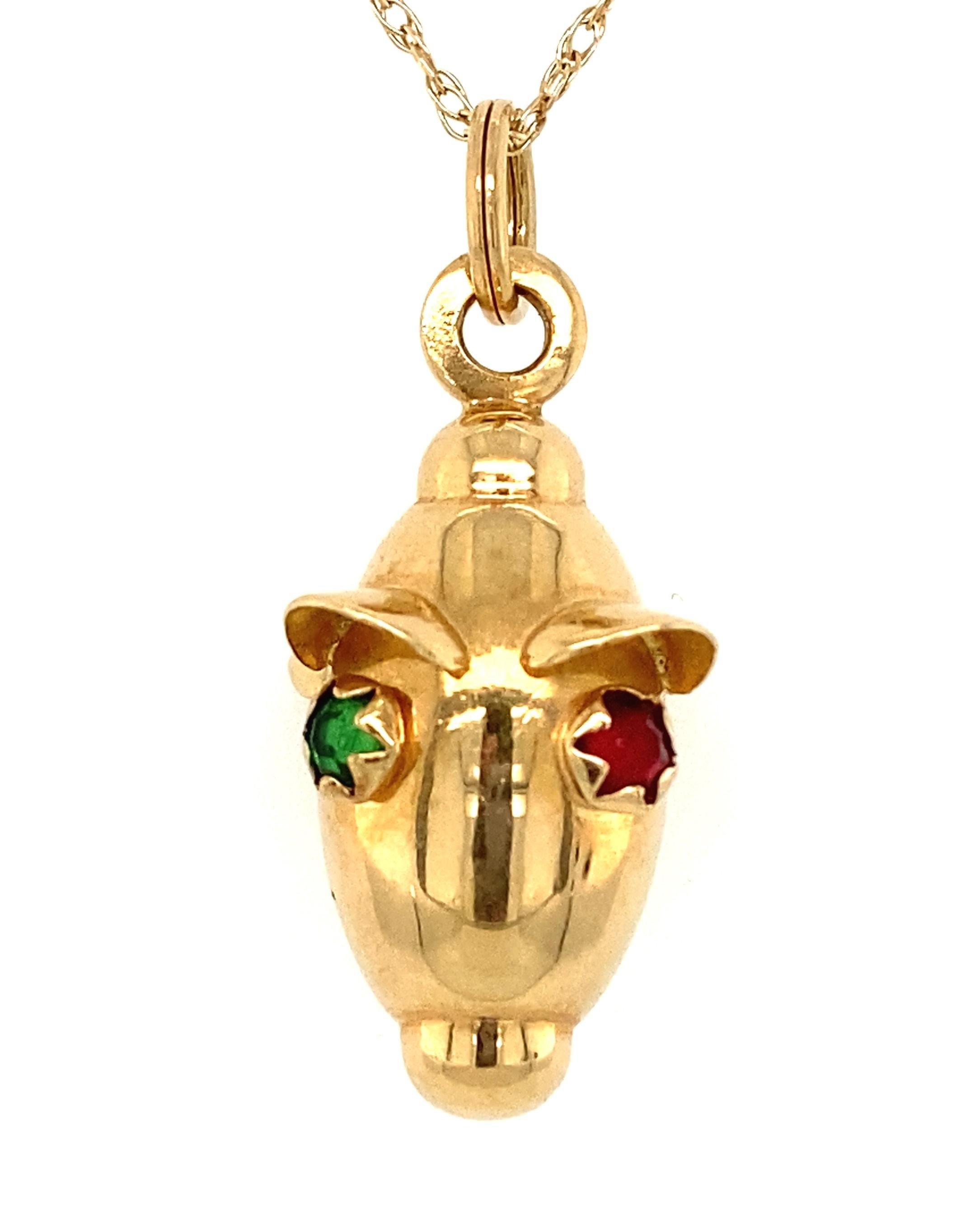 Modernist Vintage Italian 18k Yellow Gold UnoAErre Colored Glass Nautical Lantern Pendant