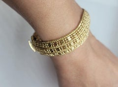 Vintage Italian 18K Yellow Gold Woven Necklace & Bracelet Set, 71 Gram, 750 BREV