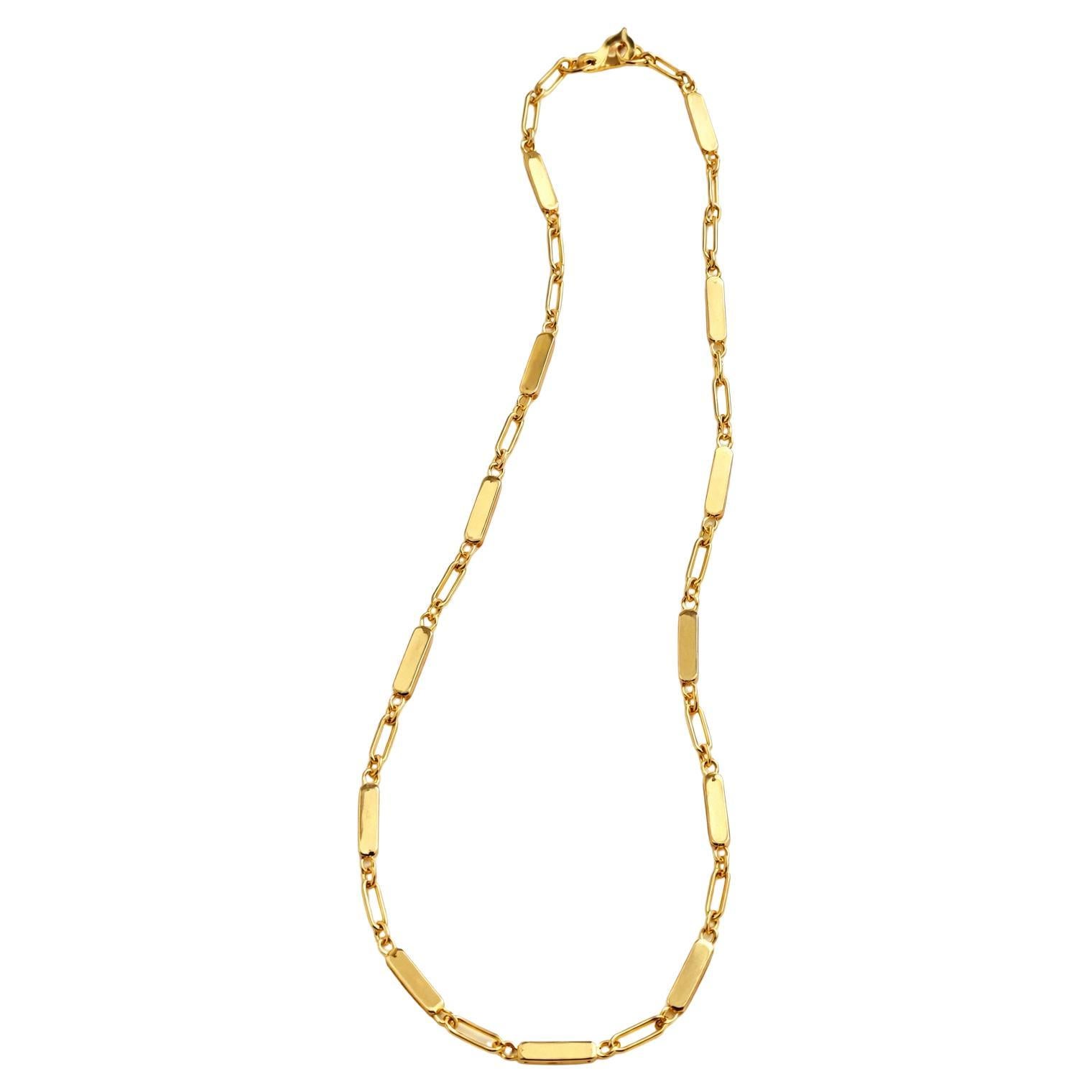 Collana a catena a maglie in oro giallo 18kt vintage, circa anni '40-'60