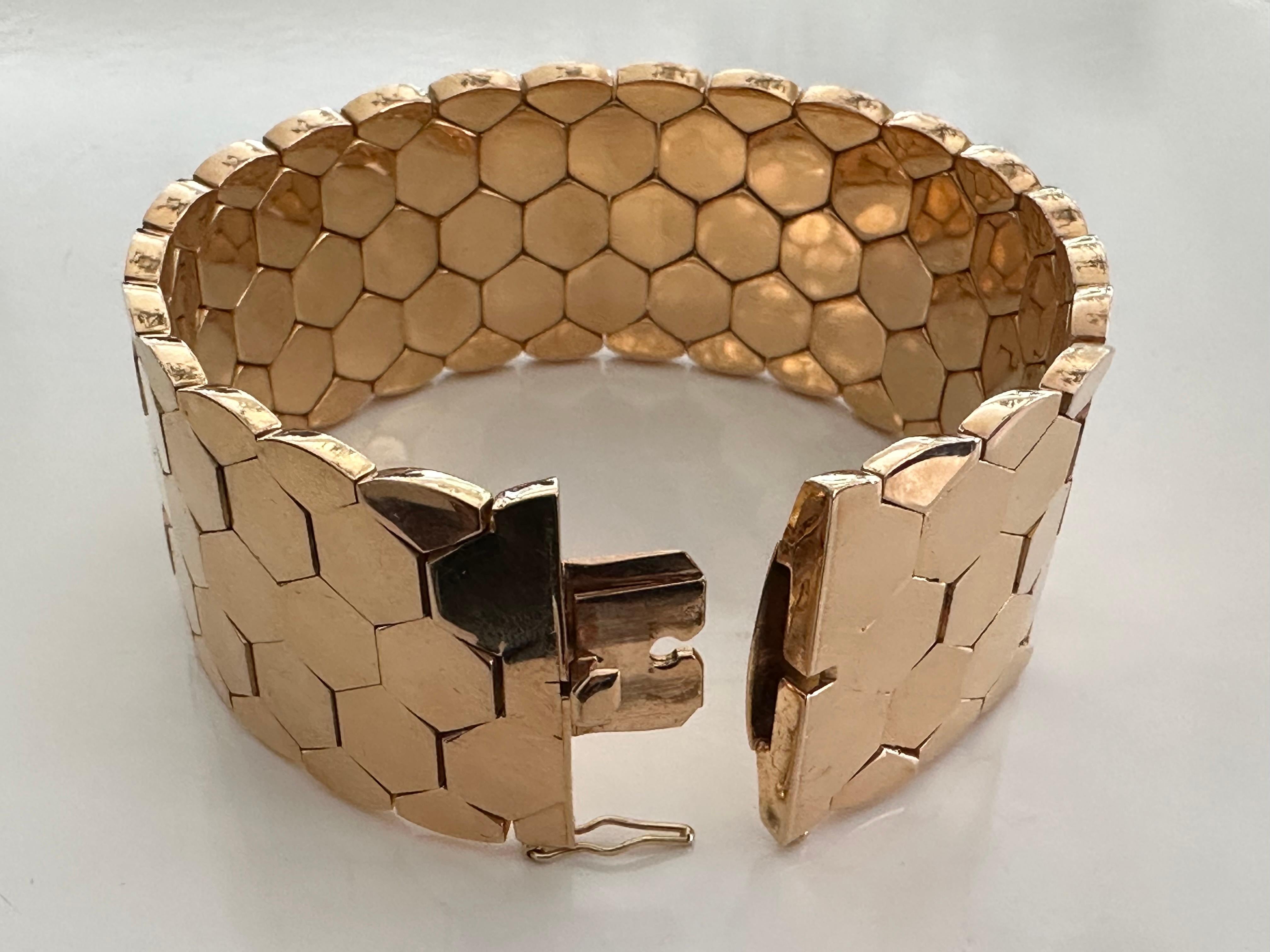 gold honeycomb bracelet