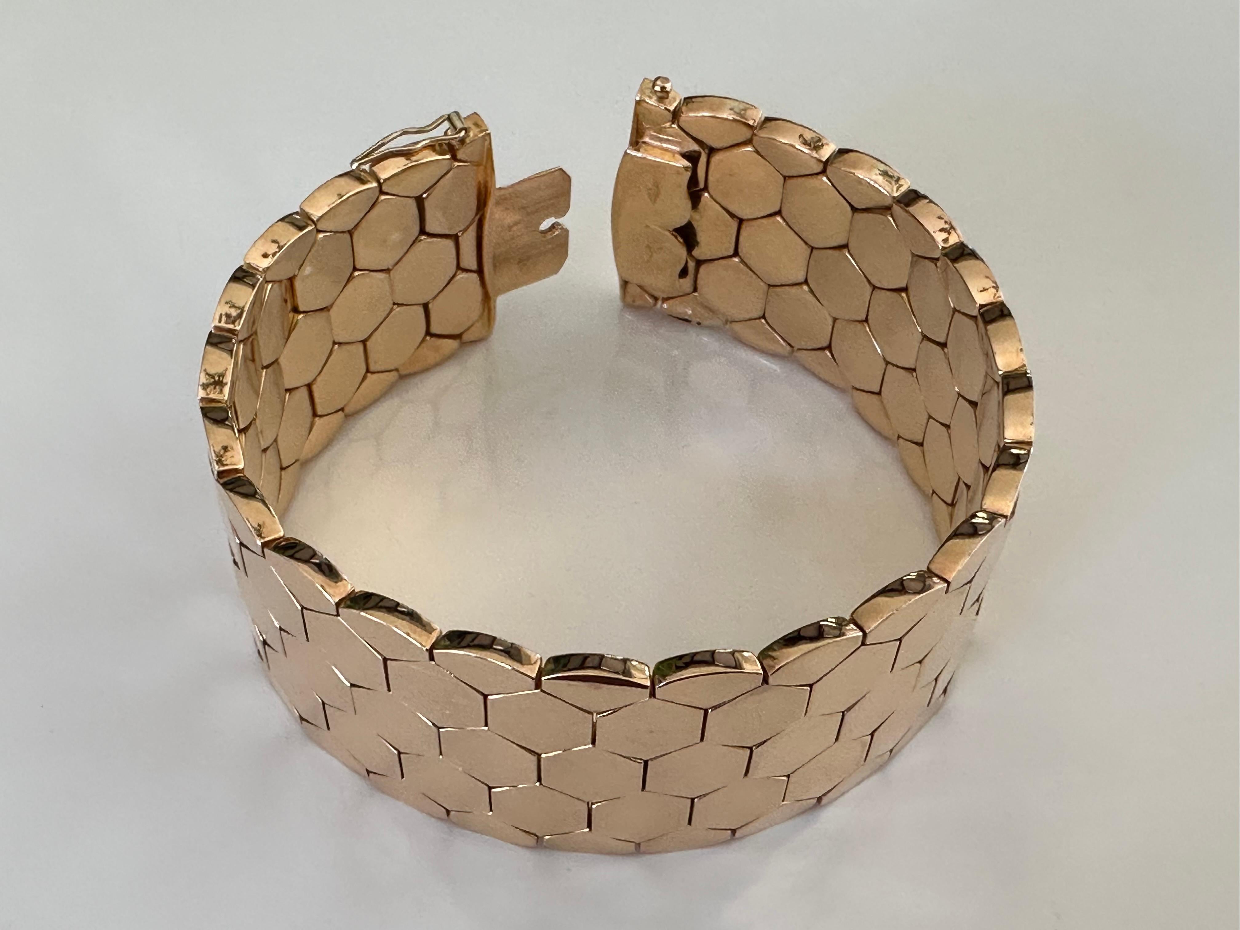honeycomb bracelet gold