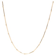 Vintage Italian 18KT Yellow Gold Satellite Chain Necklace